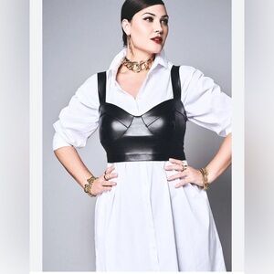 ELOQUII Faux Leather Bustier